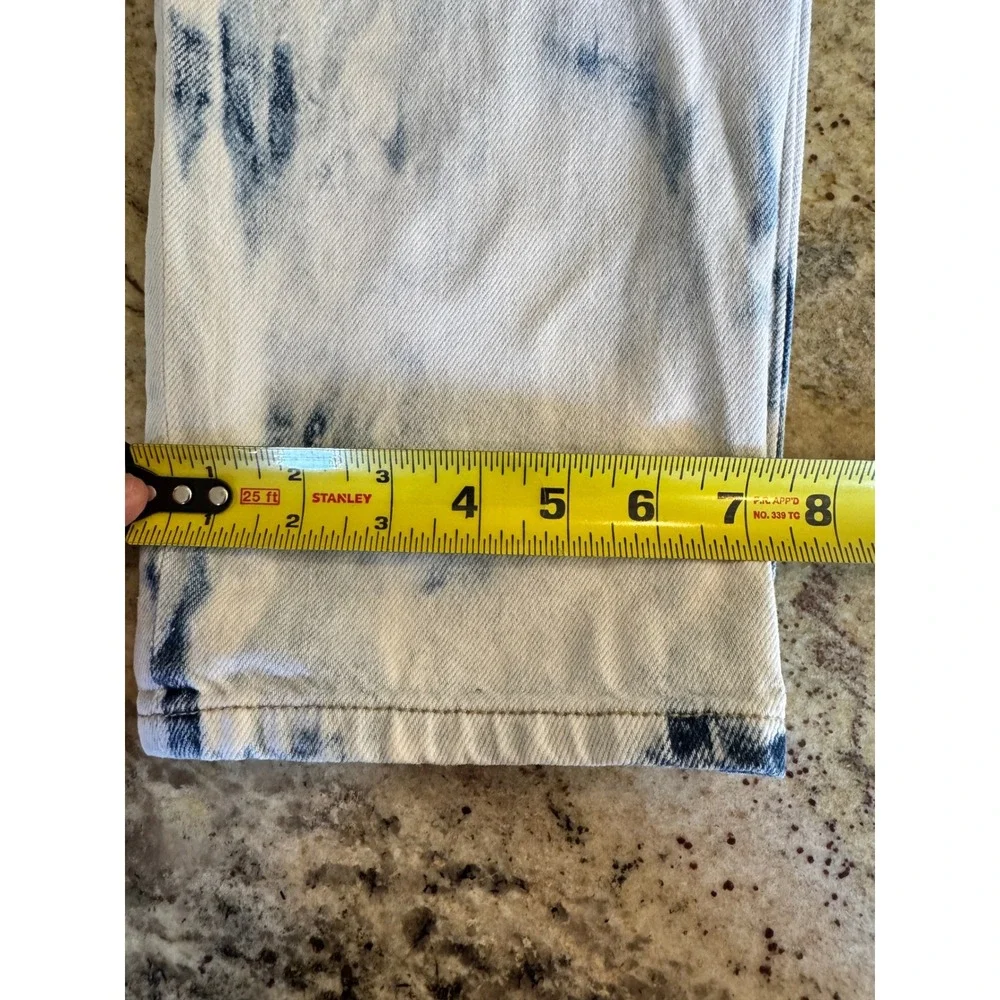 Simple Society Acid Wash‎ Bleach Tie Dye Mom Jeans Blue White Size 9/29 Cotton